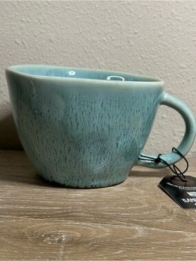 The Old Pottery Company Coffee Mug Tea Cup Handcrafted Blue turquoise Color